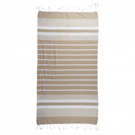 Fouta Jacquard 100x200 cm 70% algodón 30 % polièster beige