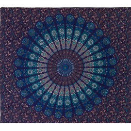 Fouta estampado gigante 210x240 cm mandala azul 2