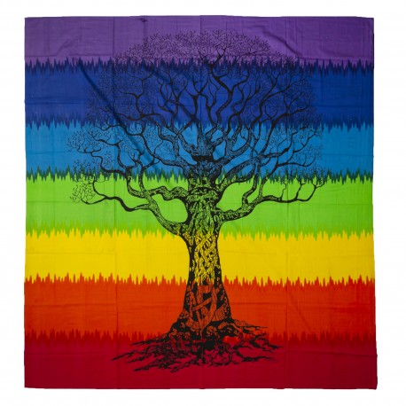 Fouta multicolor estampado gigante 210x240 cm árbol