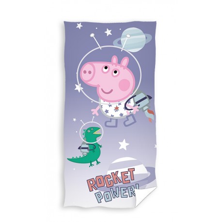 Toalla estampada para la playa Peppa Pig astronauta 70x140 cm 100% algodón